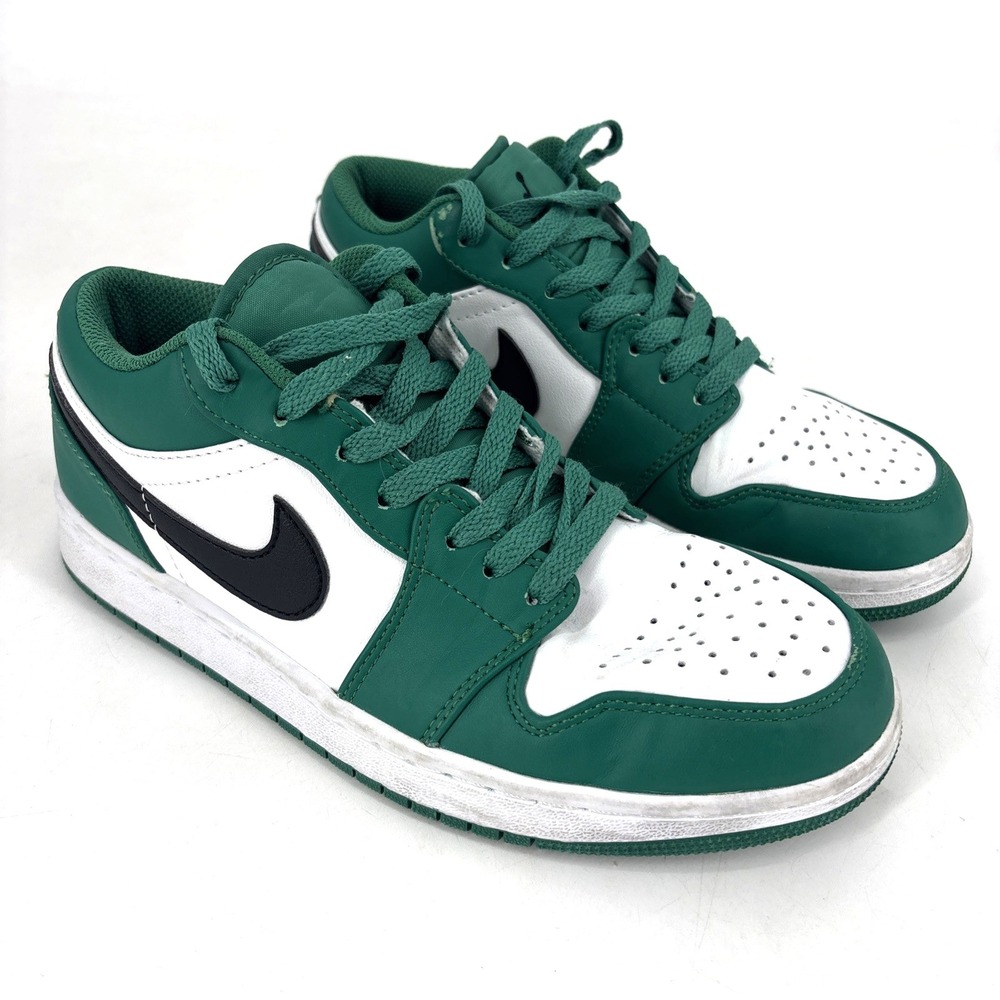 Jordan Air Jordan 1 Low‎ GS Pine Green Black White 553558-301 Low Top 7Y/8.5